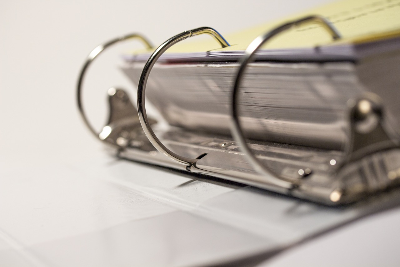 3 ring binder with documentation